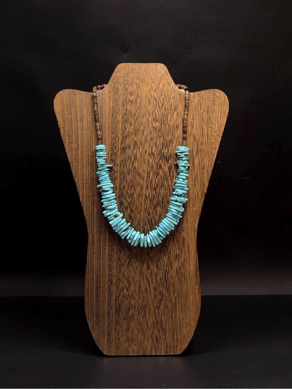 Genuine Handmade Turquoise Nugget Heishi Shell Necklace 22” 126g GORGEOUS EUC